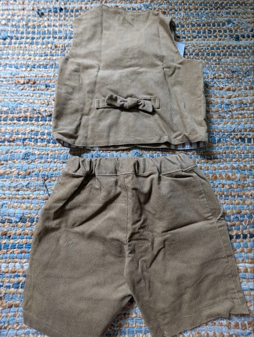 NWT Mimii 2-Piece Vest & Shorts Set 3T Brown Designer Quiet Luxury Normcore